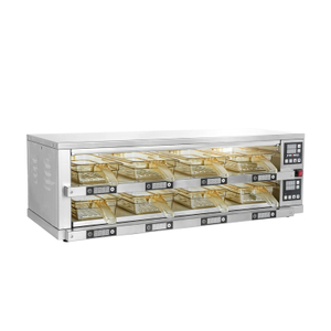 Pizza sosteniendo el gabinete carne calentador