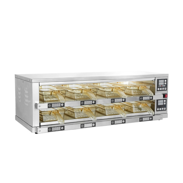 Pizza sosteniendo el gabinete carne calentador