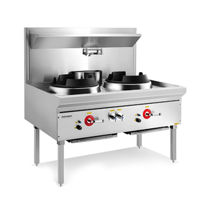 Rango de wok de doble quemador compacto （Tipo de hierro fundido sin soplador)