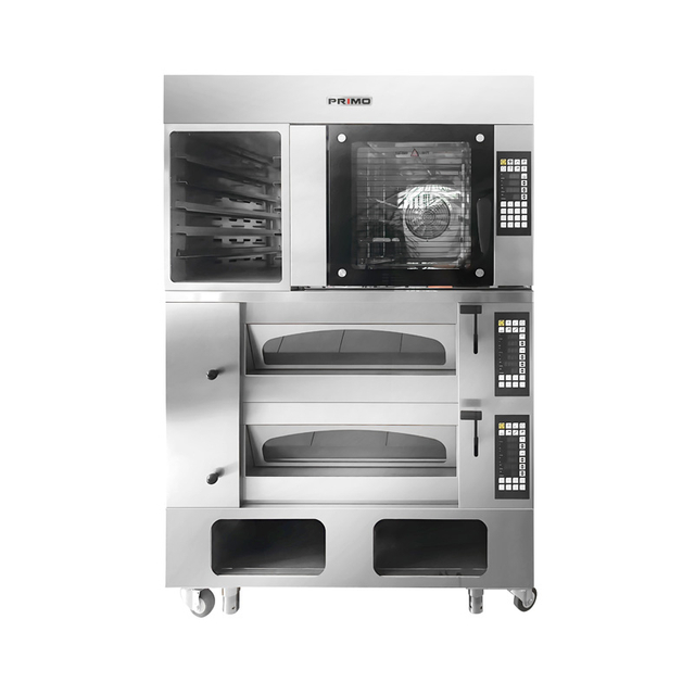 Estufa combinada (horno de convección giratoria + horno de cubierta 2 mazos 4 bandejas) 