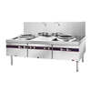 Cocina china de 2 woks (tipo de hierro fundido con soplador)