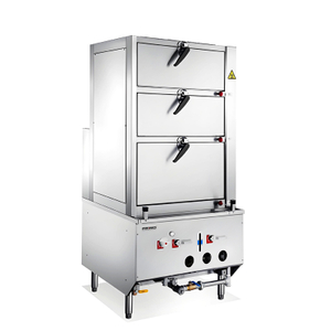 Gabinete de vapor de vegetales de tres cubiertas de gas comercial (serie de diamantes)