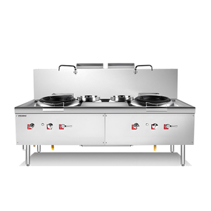 Venta caliente Gas chino Rango de wok doble quemador con maceta trasera doble 