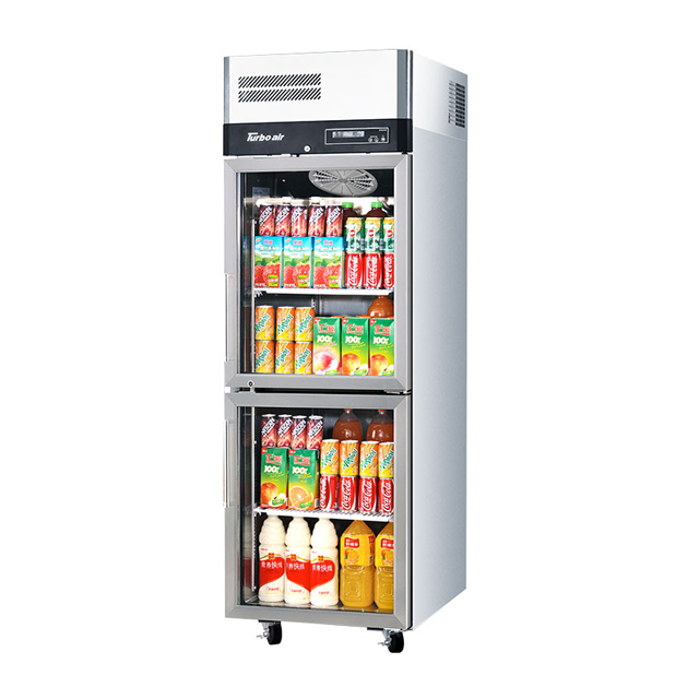 Refrigerador exhibidor de puerta de vidrio simple para cocina comercial