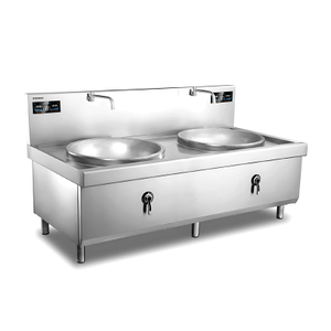 800 inducción de doble quemador gran wok （25kw*2）