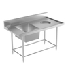 Mesa para platos sucios con fregadero y orificio para cubo de basura sin escurridor (4/6 patas) 