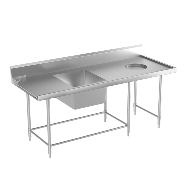 Mesa para platos sucios con fregadero y orificio para cubo de basura sin escurridor (4/6 patas) 