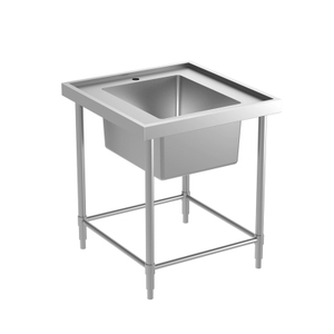 Mesa De Fregadero - 1 Orificio Para Grifo +1 Tazón Sin Salpicadero Y Escurridor (4 Patas)