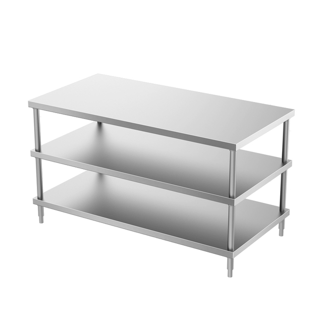 Mesa de Trabajo con Doble Estante Debajo (4/6 Patas)