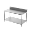 Mesa de trabajo con protector contra salpicaduras y estante inferior (4/6 patas)