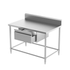 Mesa de trabajo con protector contra salpicaduras y cajón (4/6 patas)