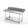 Mesa para platos limpios con estante inferior y protector contra salpicaduras (4/6 patas)