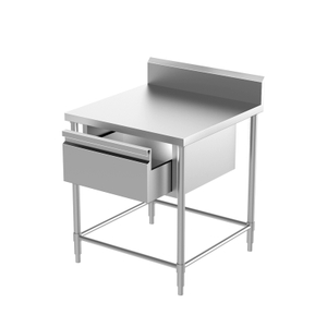 Mesa de trabajo con protector contra salpicaduras y cajón (4/6 patas)